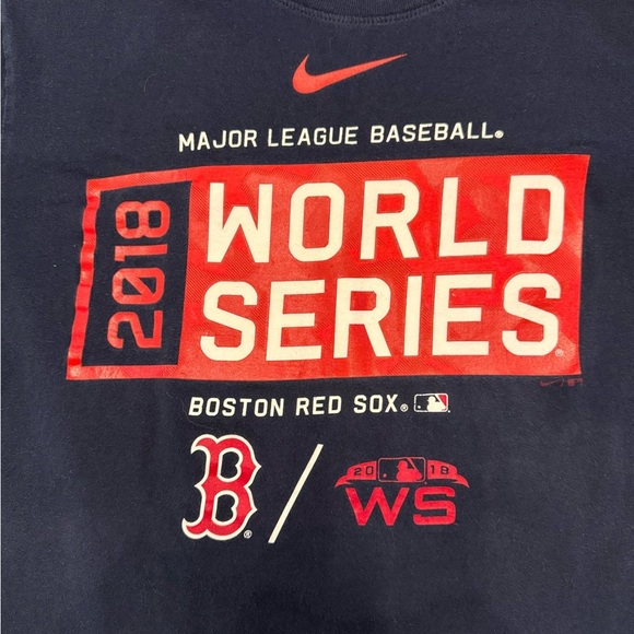 Nike Boston Red Sox 2018 World Series Champions Men's T-Shirt Blue M - Picture 5 of 6